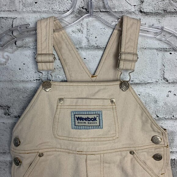 Vintage Weebok Denim Basics Kids Jean Carpenter Shortalls Bib Overalls Size 4T - Picture 2 of 11